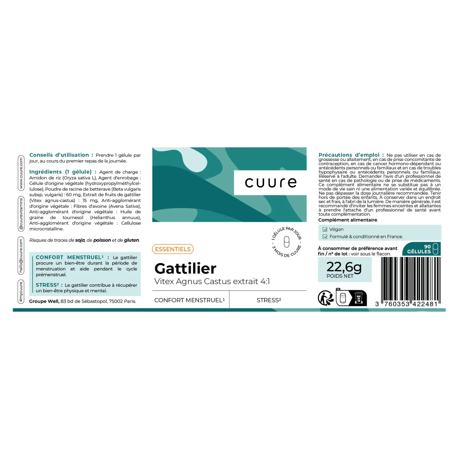 Cuure Chaste tree label