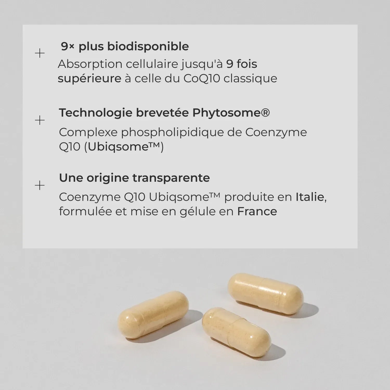 Qualité de la Coenzyme Q10 Ubiqsome® Cuure