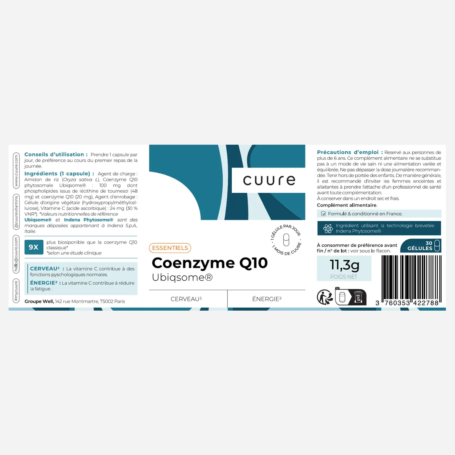 Notice de la Coenzyme Q10 Ubiqsome® Cuure