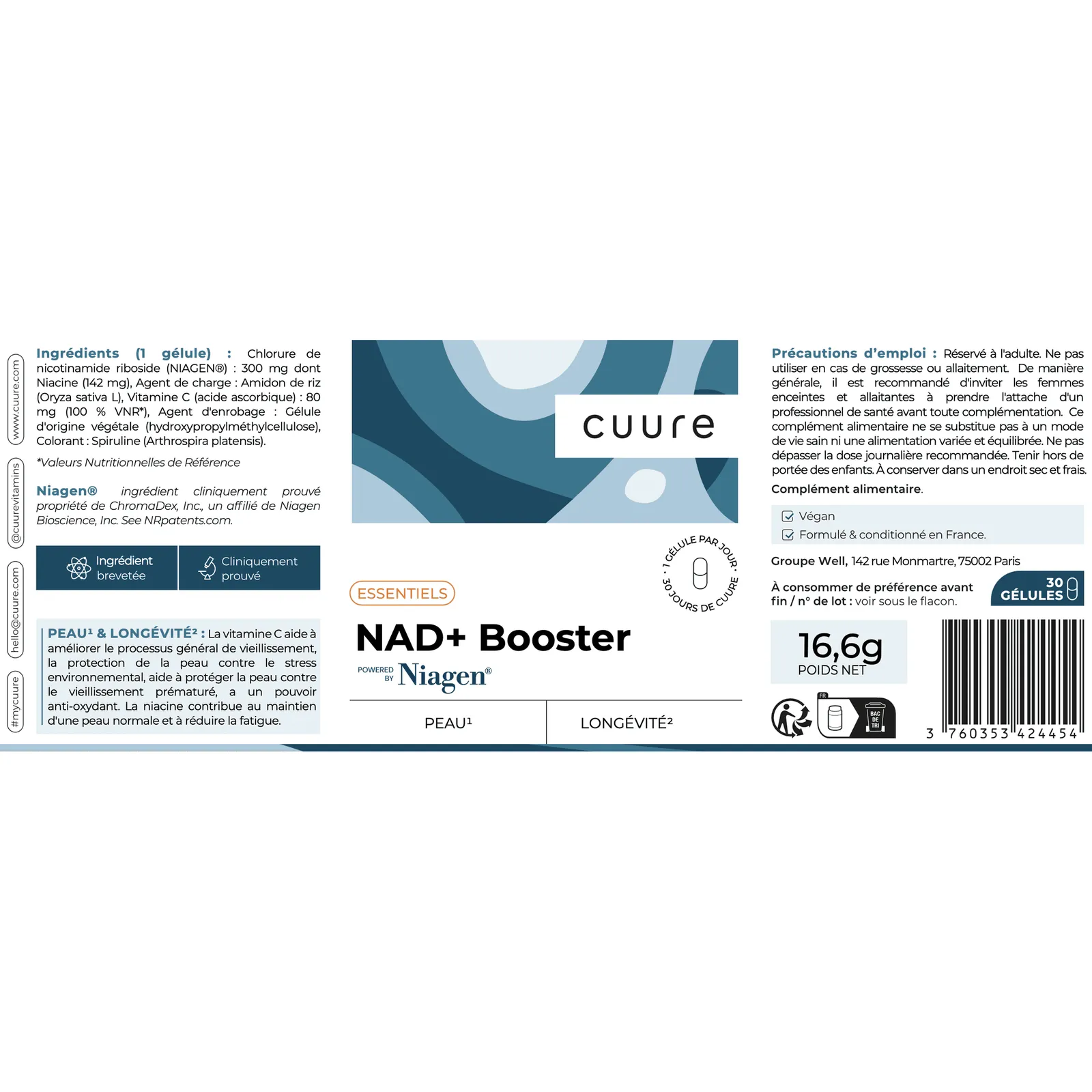 NAD+ Booster - Etikett