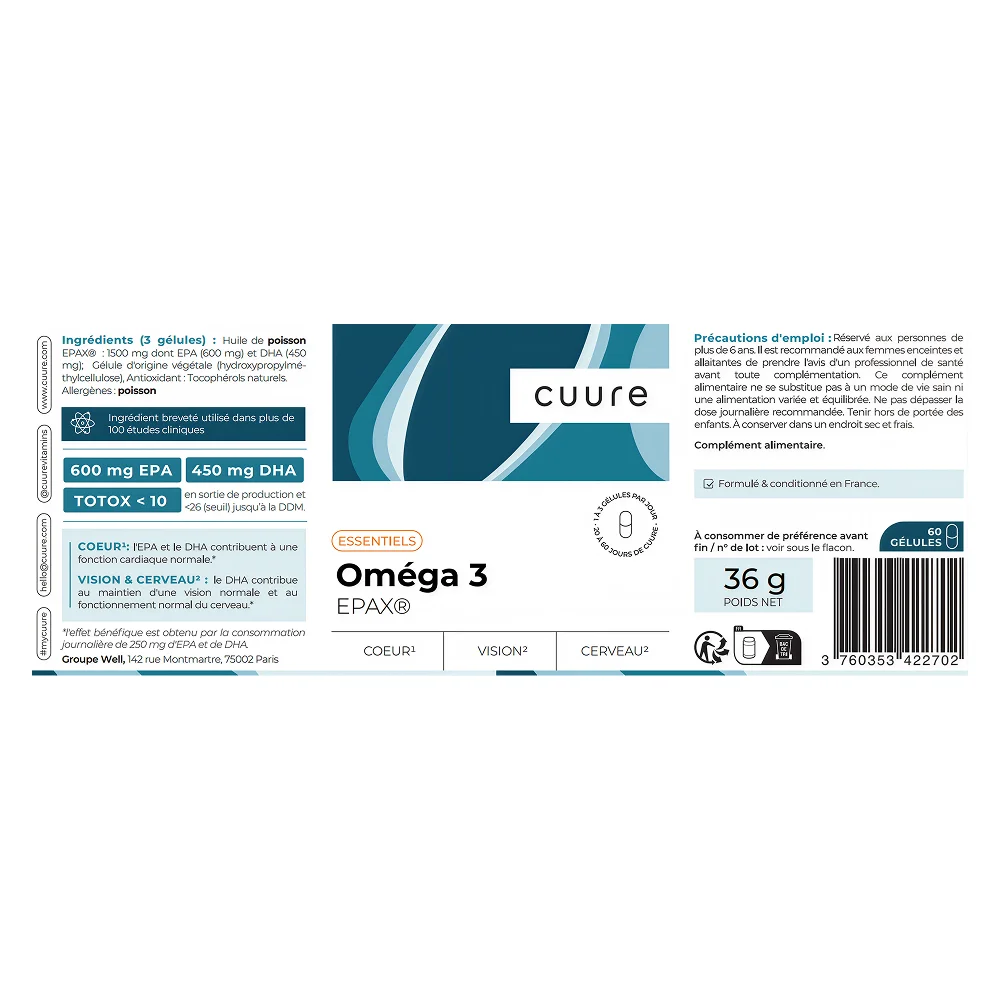 Oméga 3 Cuure, visuel produit